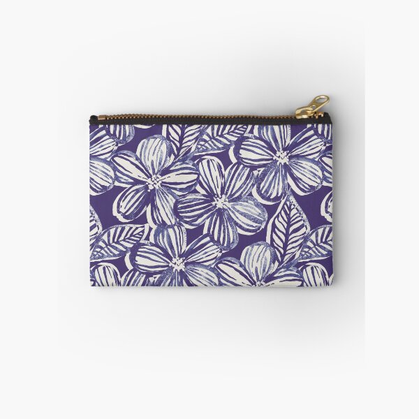 Item preview, Bold Textured Monochrome Indigo Linework Floral designed and sold by micklyn.