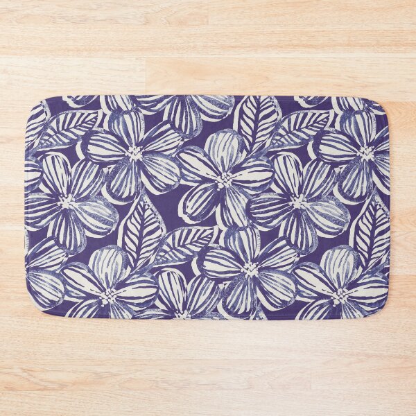 Item preview, Bold Textured Monochrome Indigo Linework Floral designed and sold by micklyn.