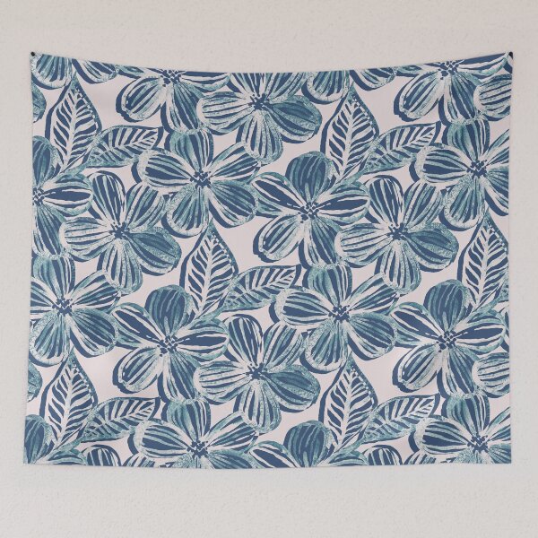 Item preview, Bold Textured Teal and Grey Linework Floral designed and sold by micklyn.