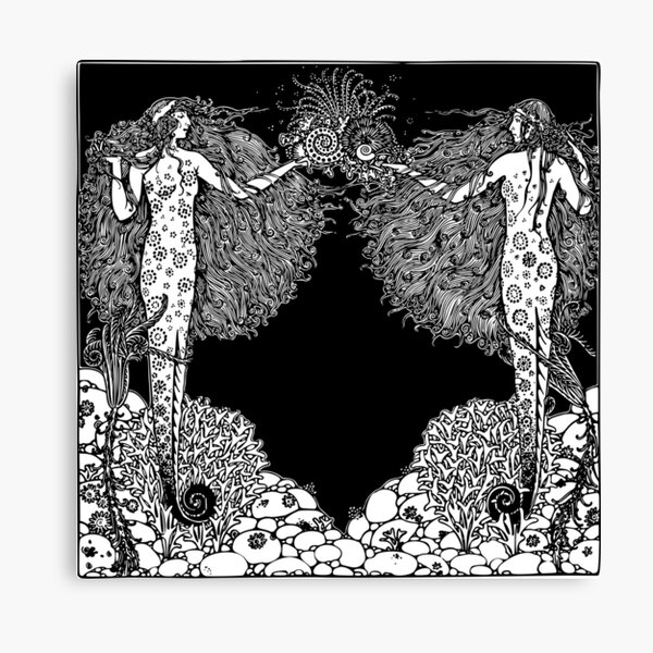 1920/'s MERMAIDS on the ROCKS Sea Nymph HOLLYWOOD Vintage PHOTO CANVAS Art PRINT