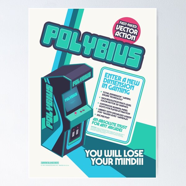 Artikel-Vorschau von Polybius Arcade Game Maschinenschrank - Retro Faux Ad, designt und verkauft von VoodooCircus.