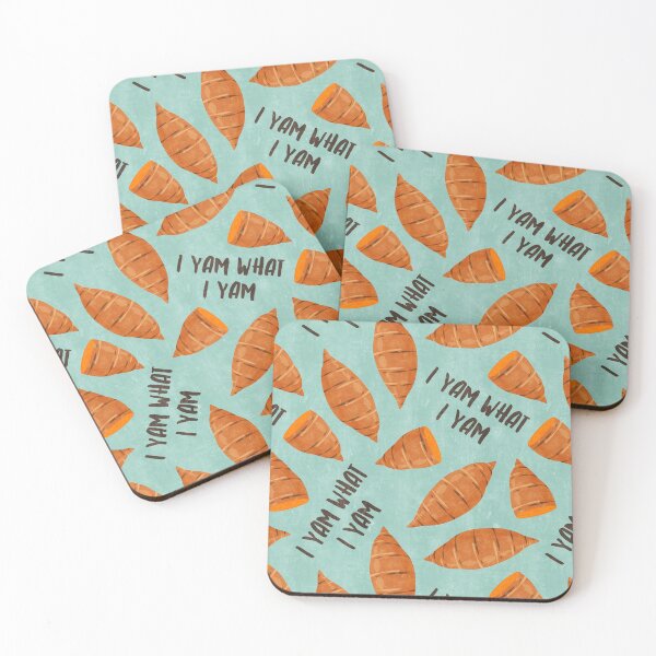 Item preview, I Yam What I Yam - sweet potatoes (aqua) designed and sold by littlearrow.