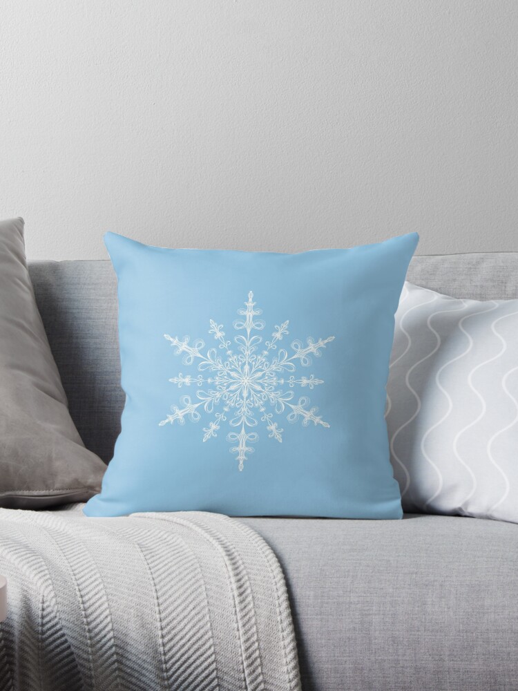 White snowflake outlet pillow