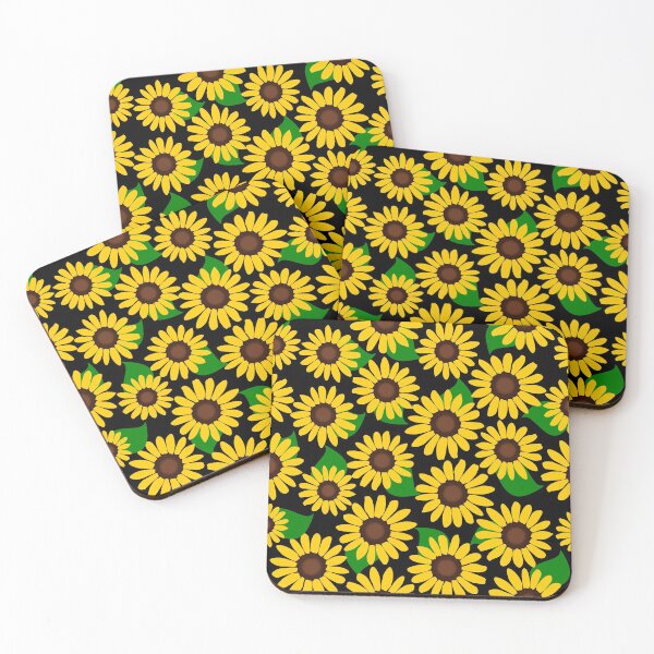 Item preview, Sunflower Pattern on Black backgound designed and sold by nutmegfairy.