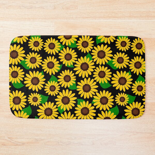 Item preview, Sunflower Pattern on Black backgound designed and sold by nutmegfairy.