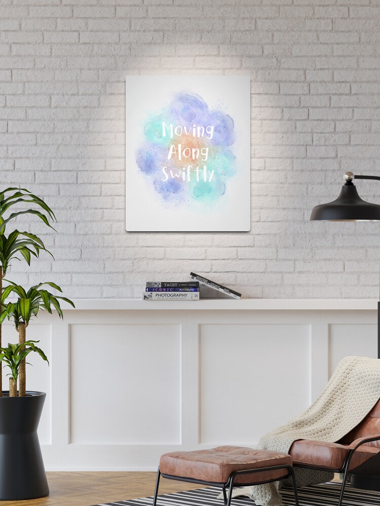 Thumbnail 1 of 4, Metal Print, Moving Along Swiftly (white) Motivational designed and sold by Odsy.
