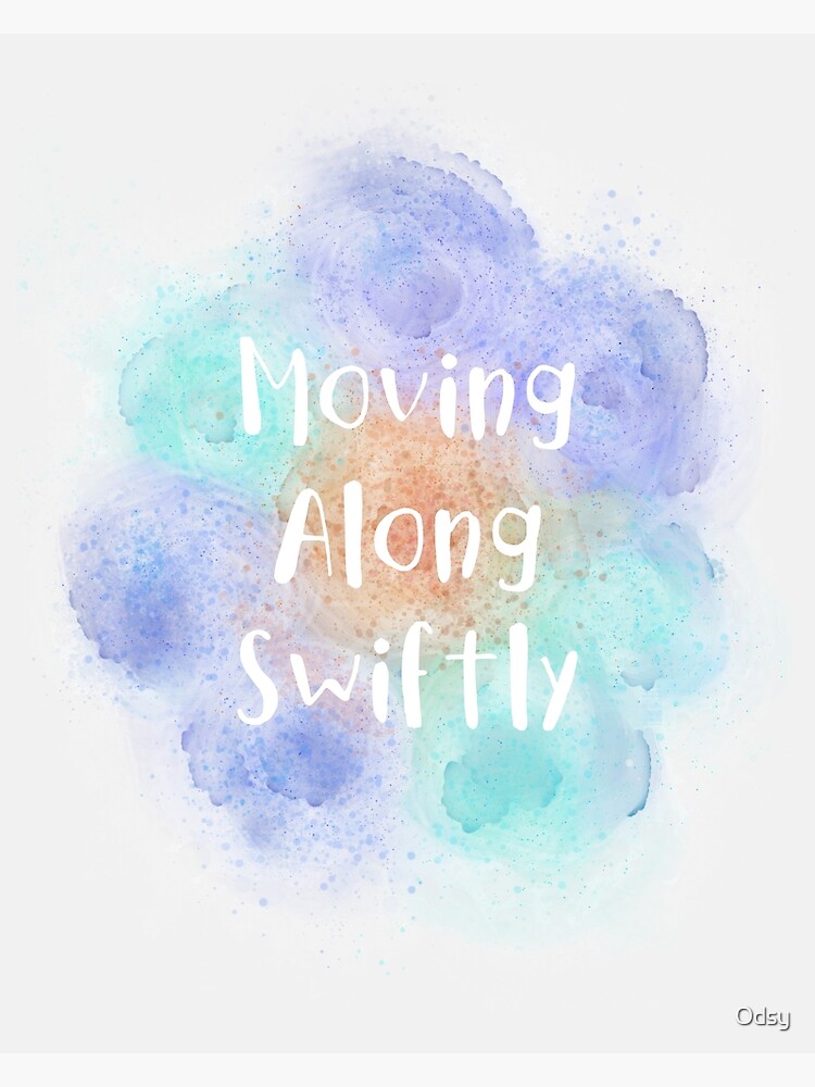 Thumbnail 4 of 4, Metal Print, Moving Along Swiftly (white) Motivational designed and sold by Odsy.