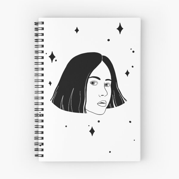 Item preview, Black and White Space Girl with Stars designed and sold by LyndalKaren.