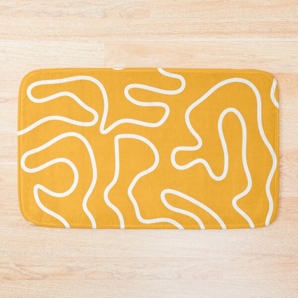Item preview, Squiggle Maze Minimalist Abstract Pattern Mustard Yellow and White designed and sold by kierkegaard.