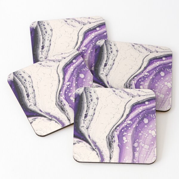 Item preview, White Purple - Acrylic Pouring designed and sold by fabenfro.