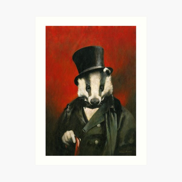 Victorian Mr Badger Art Print