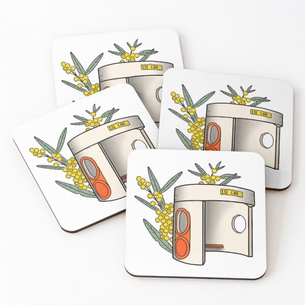 Item preview, Canberra Bus Stop with Wattle Flowers designed and sold by LyndalKaren.