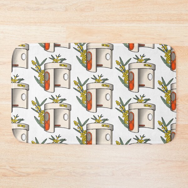 Item preview, Canberra Bus Stop with Wattle Flowers designed and sold by LyndalKaren.