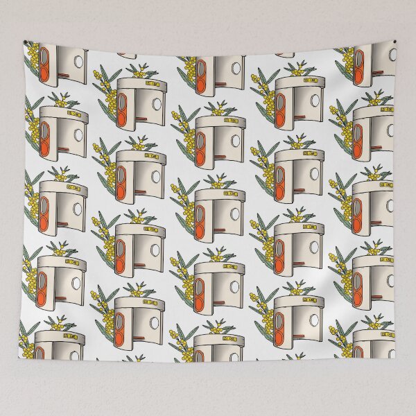 Item preview, Canberra Bus Stop with Wattle Flowers designed and sold by LyndalKaren.