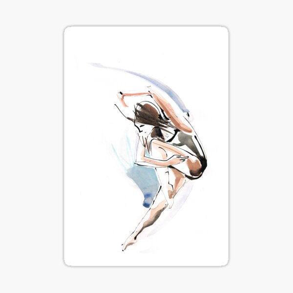 Original Jump Ballet Dance Drawing Sticker