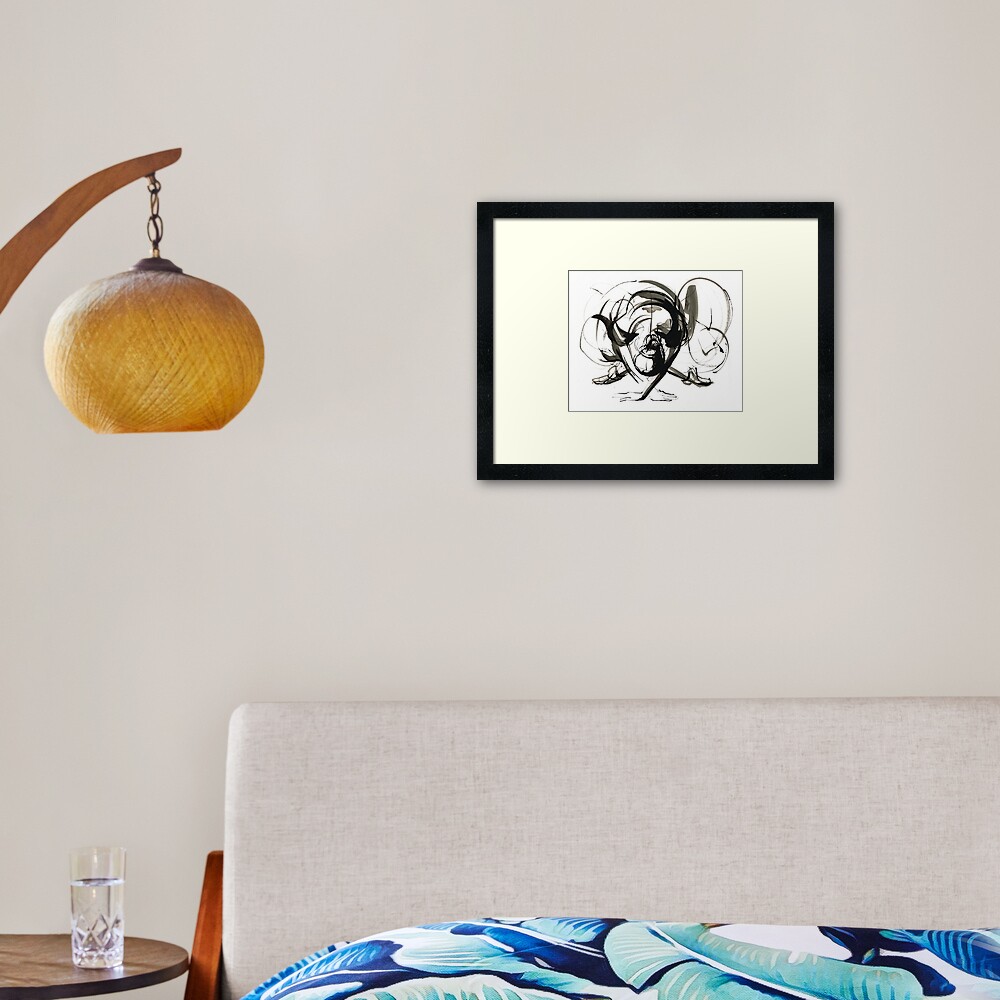 Original Ballet Dance Drawing Framed Art Print