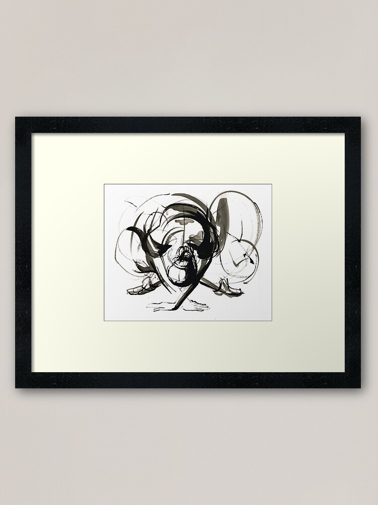 Alternate view of Original Ballet Dance Drawing Framed Art Print