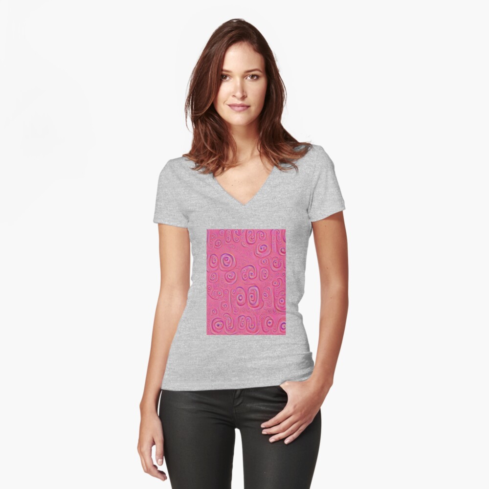 Deep Dreaming of a Purple World 4K Fitted V-Neck T-Shirt