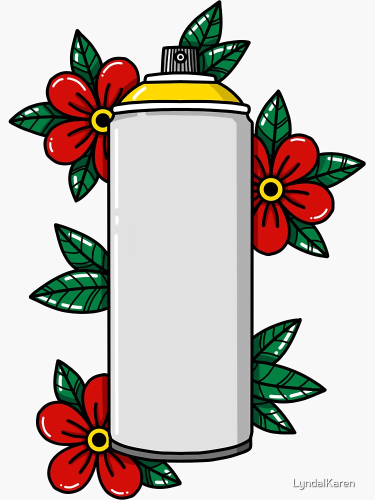 Spray Paint Can With Flowers by LyndalKaren