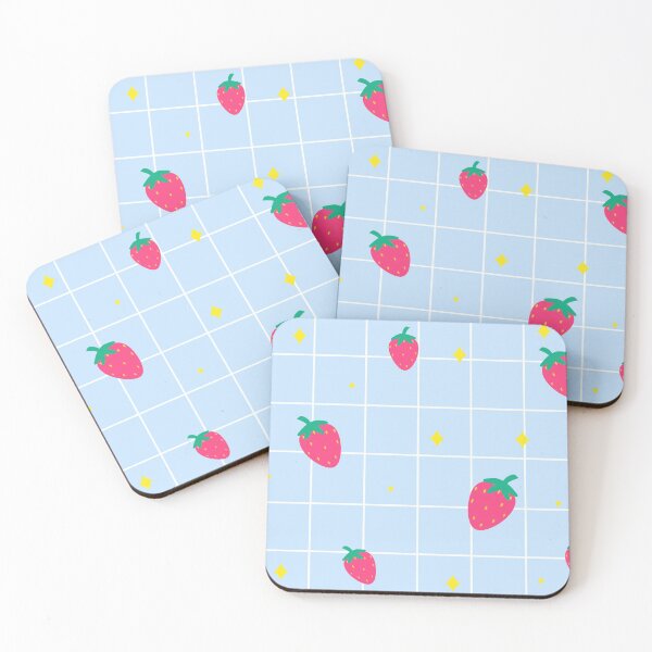 Item preview, Blue starry strawberry grid designed and sold by Fumble-bee.
