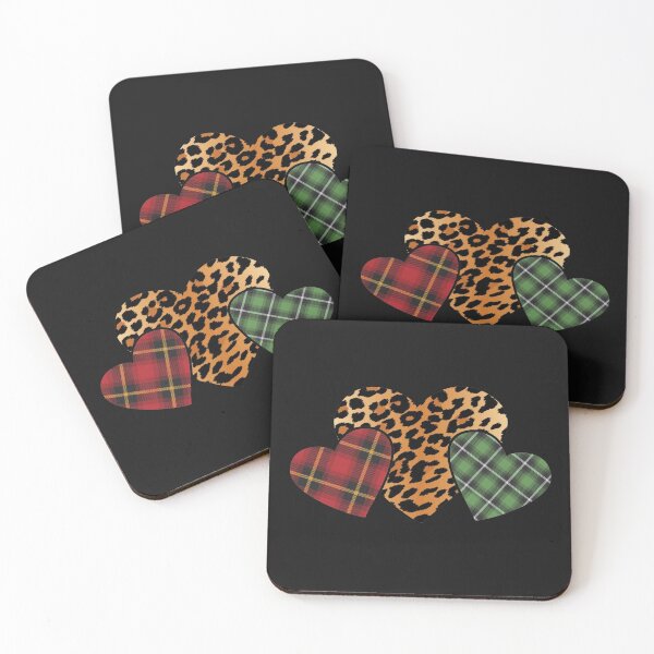 Item preview, Leopard Buffalo Plaid Hearts for St Valentines Day Cute Romantic Gift for her for him  designed and sold by alenaz.