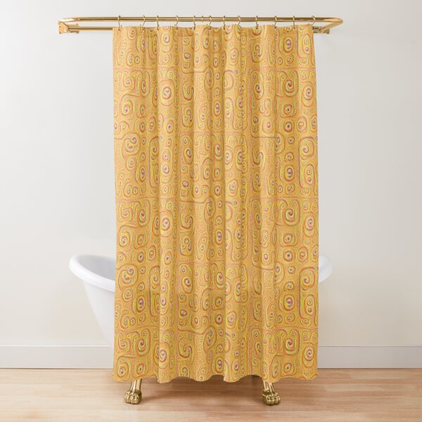 Deep Dreaming of a Yellow-Orange World 4K Shower Curtain