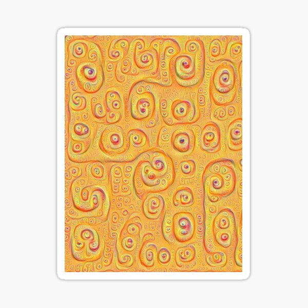 Deep Dreaming of a Yellow-Orange World 4K Sticker