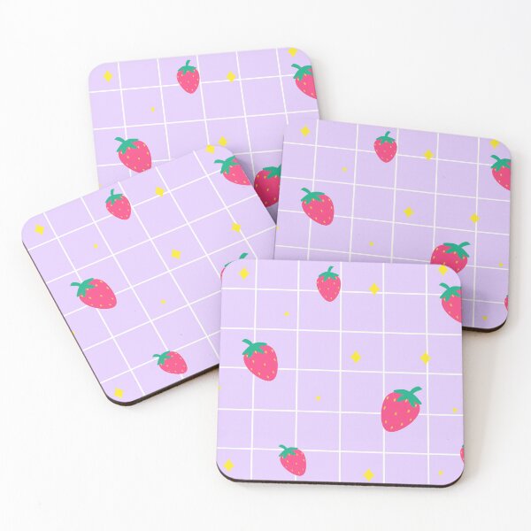 Item preview, Purple starry strawberry grid designed and sold by Fumble-bee.