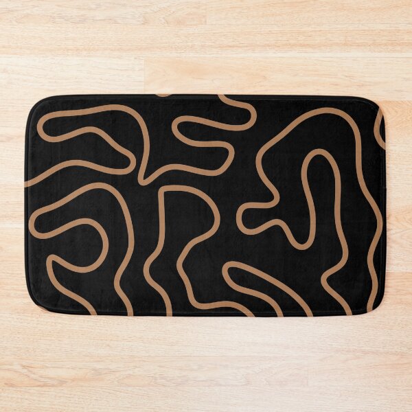Item preview, Squiggle Maze Minimalist Abstract Pattern in Cocoa Brown and Black designed and sold by kierkegaard.