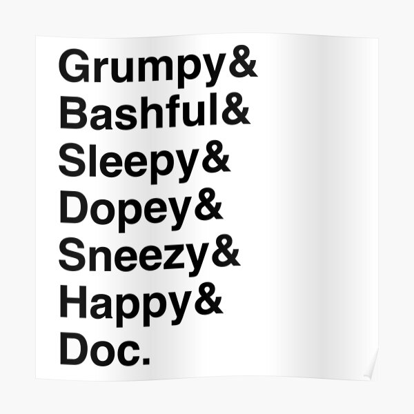 Seven Dwarfs Poster For Sale By Dbastow Redbubble 