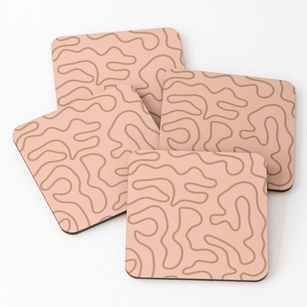 Item preview, Squiggle Maze Minimalist Abstract Pattern in Cocoa Brown and Blush designed and sold by kierkegaard.