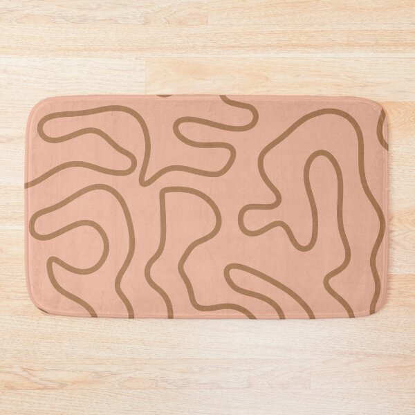 Item preview, Squiggle Maze Minimalist Abstract Pattern in Cocoa Brown and Blush designed and sold by kierkegaard.