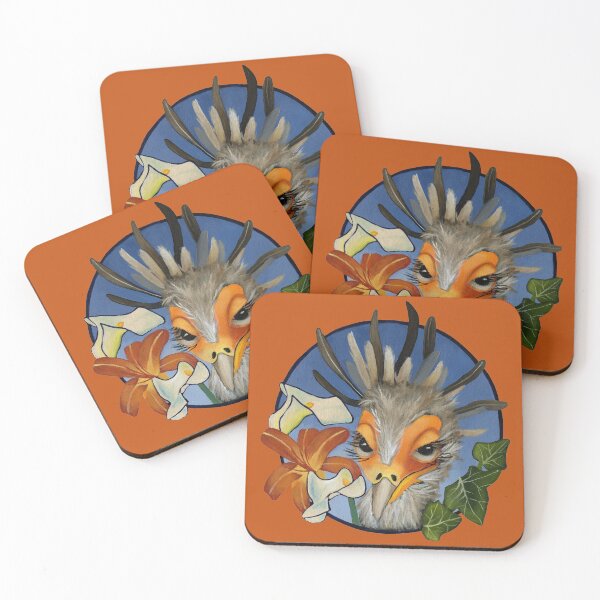 Item preview, Secretary bird, tiger lily, calla lilies and leaves designed and sold by KnowingWonder.