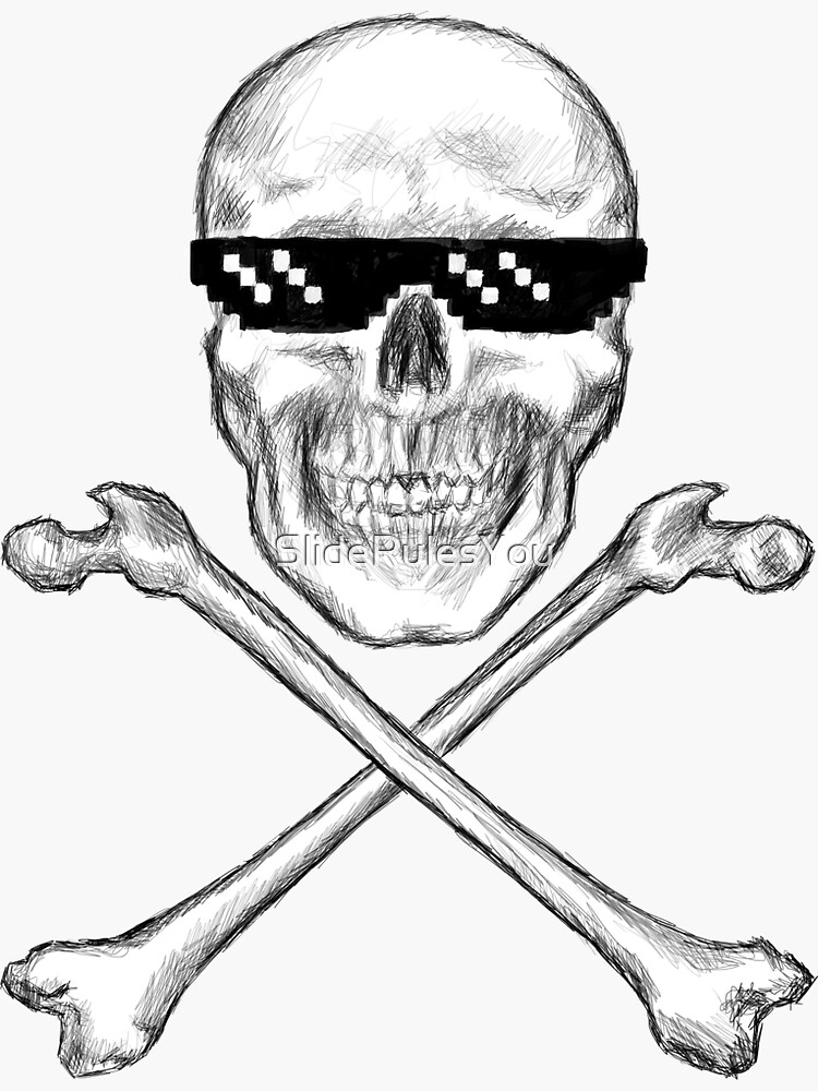 Skull and Crossbones in Sunglasses by SlideRulesYou