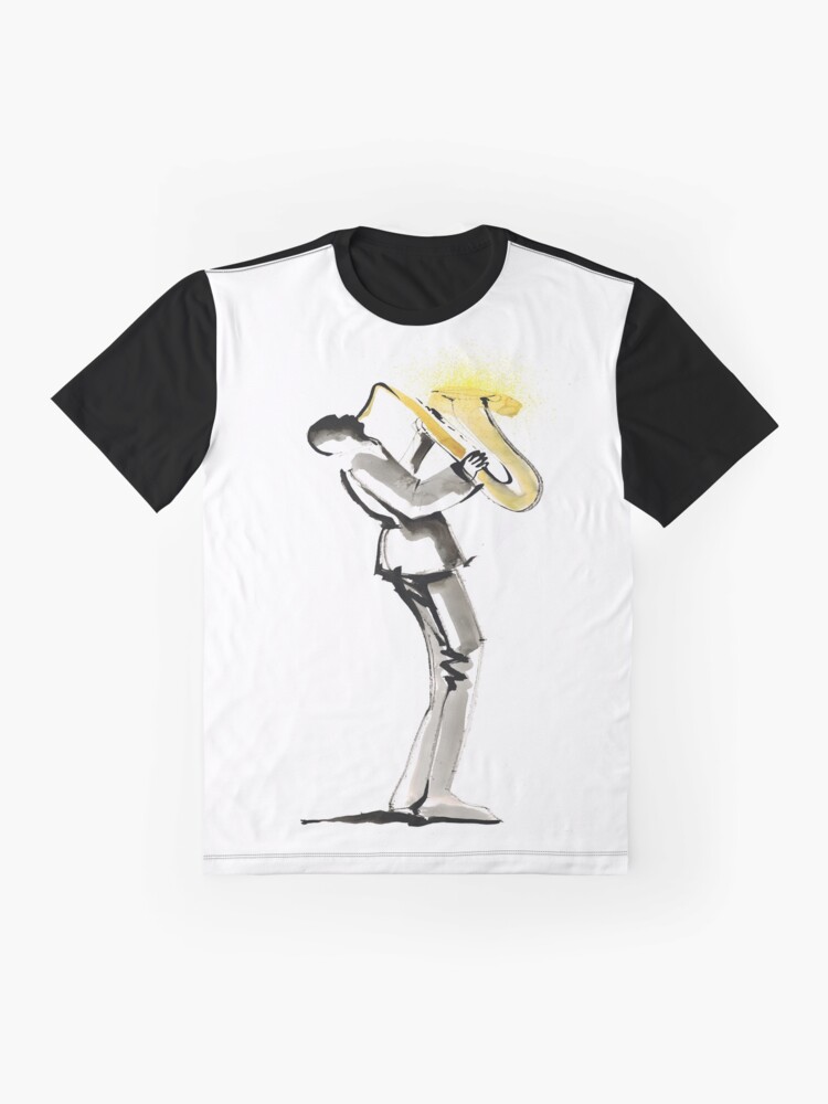 Alternate view of Musician Saxophonist Drawing Series Graphic T-Shirt