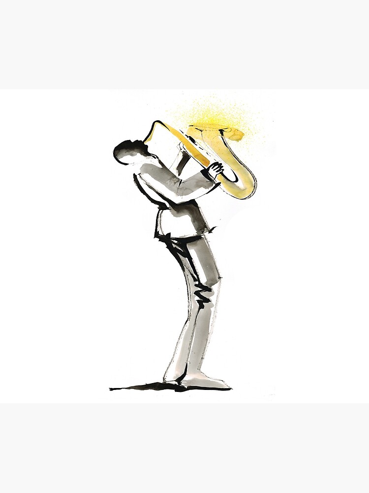 Musician Saxophonist Drawing Series by CatarinaGarcia