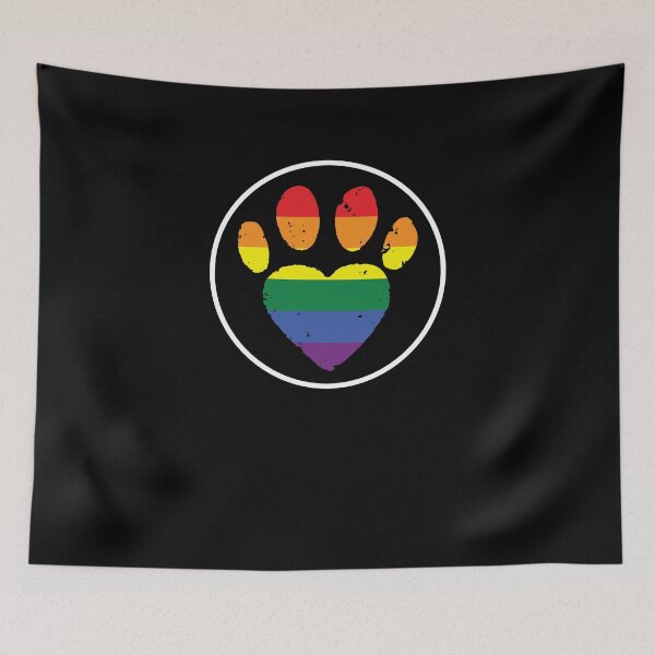 Item preview, LGBTQ Pride Rainbow Dog Cat Paw Pet Owner designed and sold by TopDawgDesigns.