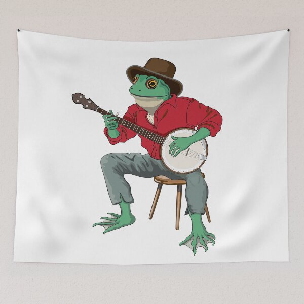 Item preview, Banjo Playing Frog designed and sold by oxterjones.