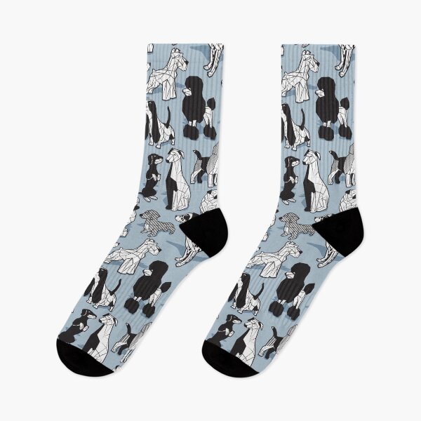 Item preview, Geometric sweet wet noses // pastel blue background black and white dogs designed and sold by SelmaCardoso.