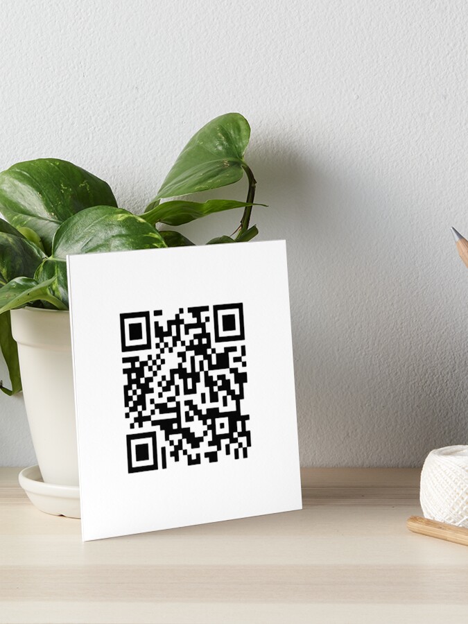 Rick Roll Link QR Code Art Board Print for Sale by magsdesigns