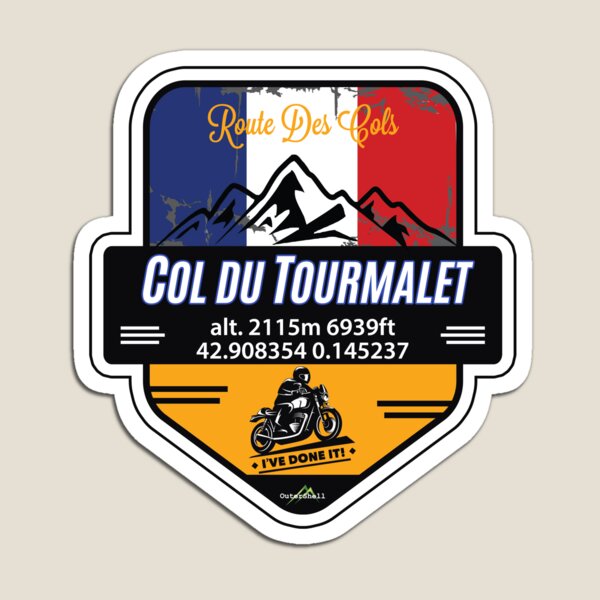 Item preview, Col du Tourmalet France Motorcycle T-Shirt & Sticker - Route des Cols Pyrénées - Ive Done It! designed and sold by OuterShellUK.