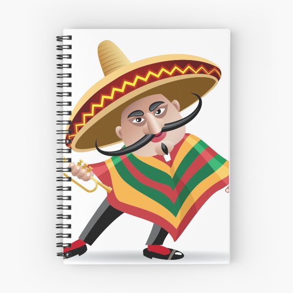 Item preview, mexican musician in sombrero with trumpet drawn in cartoon style designed and sold by devaleta.