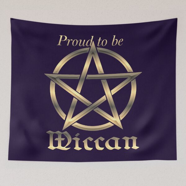 Item preview, Proud to be Wiccan Golden Pentacle Wicca Statement in Purple designed and sold by Ladyfyre.