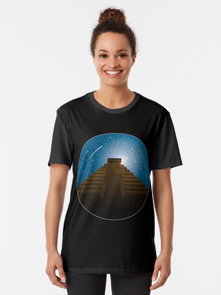 Alternate view of Mayan Temple Graphic T-Shirt