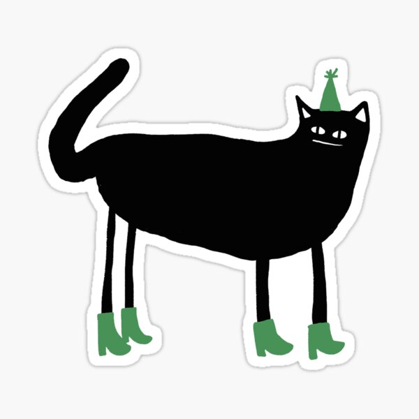 Item preview, party cat in boots designed and sold by pierrotstickers.