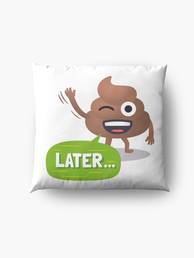 Alternate view of Later Happy Poo Emoji JoyPixels Funny Goodbye Floor Pillow