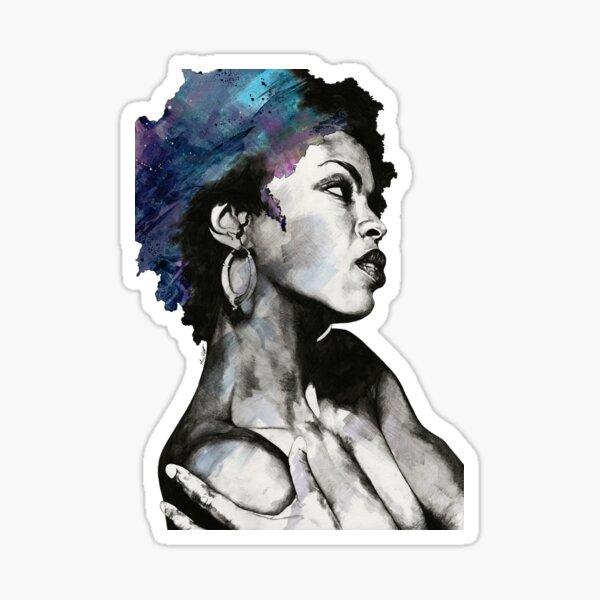 Miseducation blue | Lauryn Hill tribute portrait Sticker