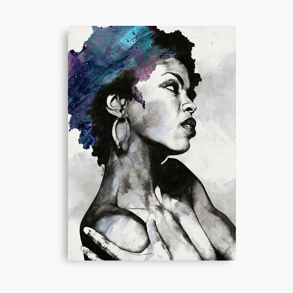 Miseducation blue | Lauryn Hill tribute portrait Canvas Print