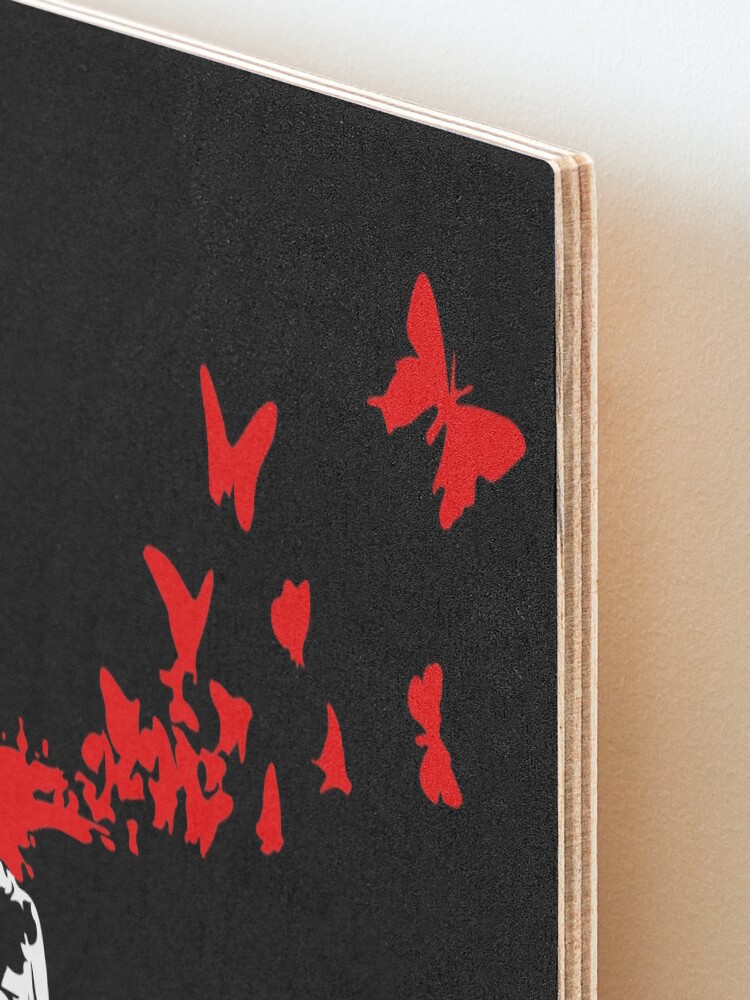 Alternate view of Banksy - Girl Shooting Her Head With Butterfly Design, Streetart Street Art, Grafitti, Artwork, Design For Men, Women Mounted Print