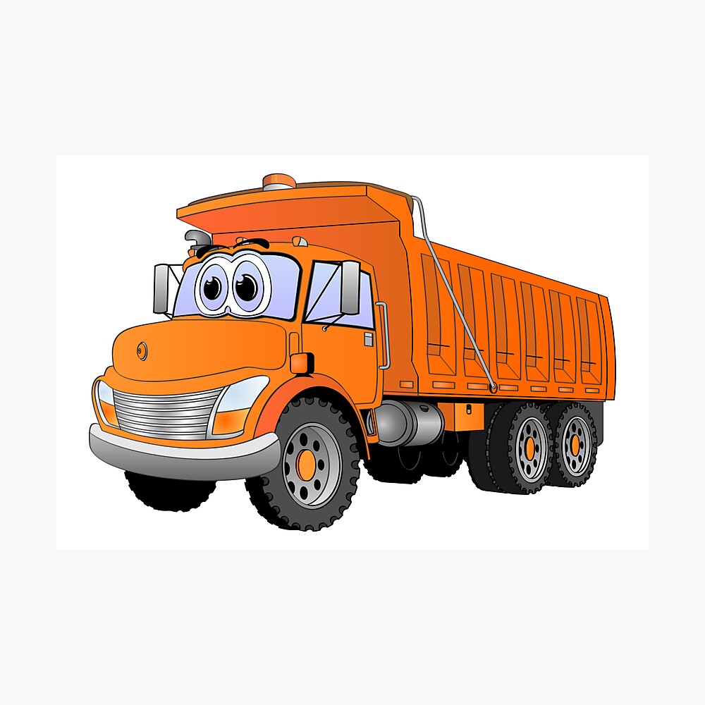 Orange Dump Truck Cartoon